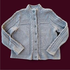 Vintage L.L. Bean Gray Cable Knit Cardigan #knitwear